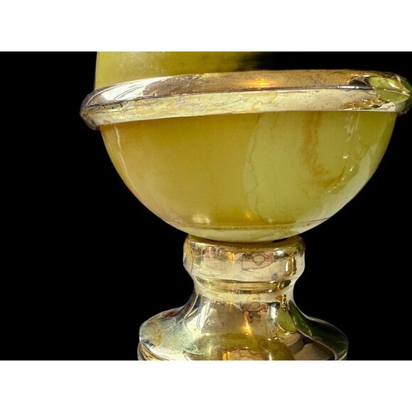 Vintage Pair of Onyx Brass England Small Vases Pitchers Jugs - Picture 6 of 16